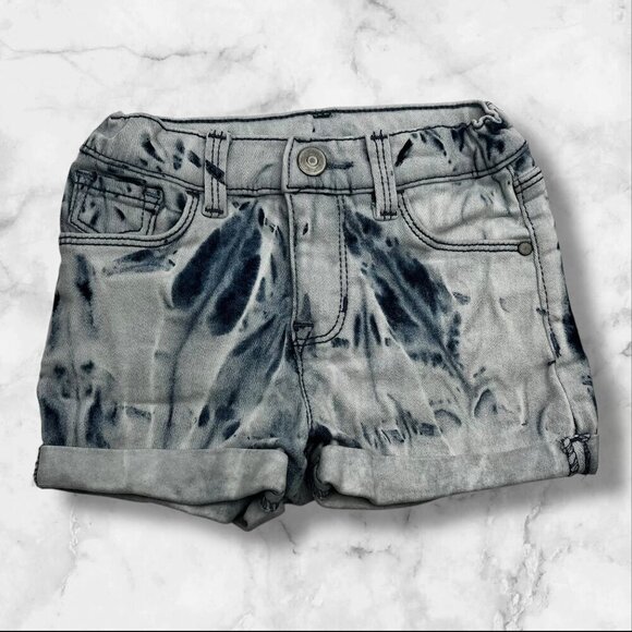 Wonder Nation Tie-Dye Style Denim Girl Shorts With Adjustable Waistband‎ Size 3T - Picture 9 of 13